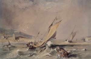 Coast Scene: Boats at the Entrance to a Harbour