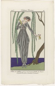 Journal des Dames et des Modes, Costumes Parisiens, 1913, No. 91: Taffeta Dress by George Barbier