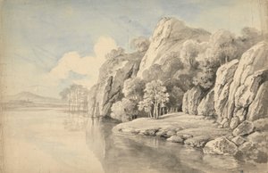River Bank With High Rocks by George Barret