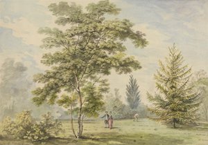 The Acacia Tree - Figures in a Park by George Barret