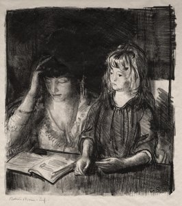 Mrs. Bellows Reading to Her Daughter Anne by George Bellows