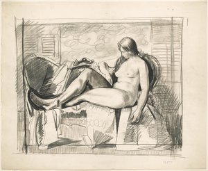 Study for Nude with Hexagonal Quilt by George Bellows