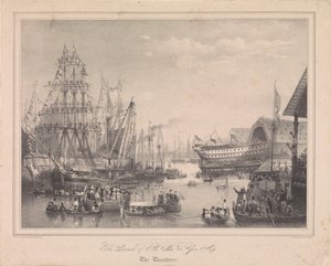 The launch of 84-gun ship HMS 