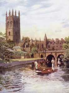 Oxford: Magdalen College and Bridge from the Cherwell by George Carline