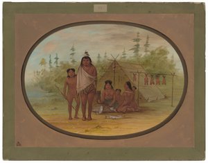 A Flathead Chief with His Family by George Catlin