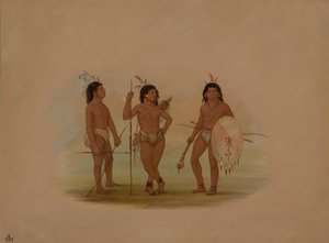 A Puelchee Chief and Two Young Warriors by George Catlin