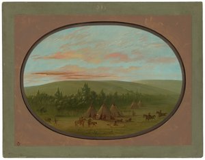 A Sioux Village by George Catlin