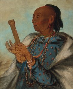 Ah-tón-we-tuck, Cock Turkey, Repeating His Prayer by George Catlin