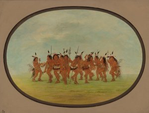 Amusing Dance - Sioux by George Catlin