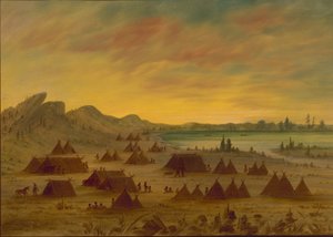 An Apache Village by George Catlin
