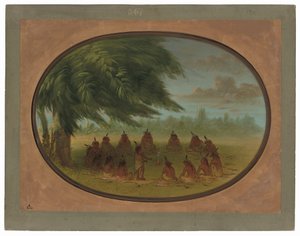 An Indian Council - Sioux by George Catlin