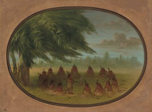 An Indian Council - Sioux by George Catlin