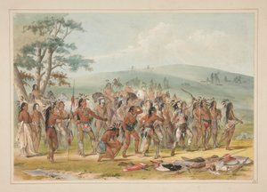 Archery of the Mandans, pl. 24 from the North American Indian Portfolio