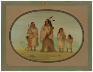 Assinneboine Warrior and His Family