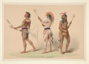Ball Players, plate 21 from the North American Indian Portfolio by George Catlin