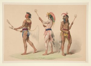 Ball Players, Plate 21 from the North American Indian Portfolio by George Catlin