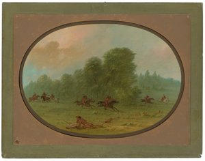 Battle between the Jicarilla Apaches and Comanches by George Catlin