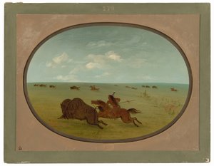 Buffalo Chase, Sioux Indians, Upper Missouri by George Catlin