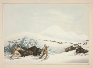 Buffalo Hunt, On Snow Shoes, plate 15 from the North American Indian Portfolio