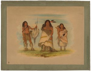 Camanchee Chief, His Wife and a Warrior by George Catlin