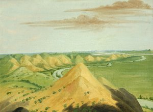 Clay Bluffs, Twenty Miles above the Mandans by George Catlin