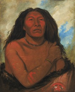 Duhk-gits-o-ó-see, Red Bear, a Distinguished Warrior by George Catlin