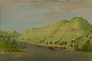 Father Hennepin Leaving the Mississippi to Join La Salle, May 8, 1680 by George Catlin