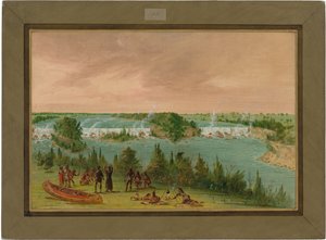 Father Hennepin and Companions at the Falls of St. Anthony. May 1, 1680 by George Catlin