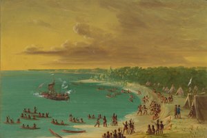 First Sailing of the Griffin on Lake Erie. August 7, 1679, 1847-1848 by George Catlin