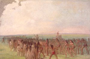 Footrace behind the Mandan Village by George Catlin