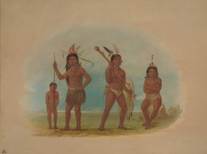 Four Arowak Indians by George Catlin