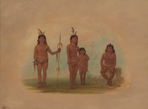Four Goo-a-give Indians, 1854-1869 by George Catlin