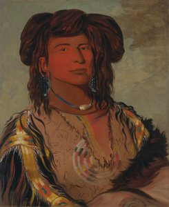 Ha-wón-je-tah, One Horn, Head Chief of the Miniconjou Tribe by George Catlin