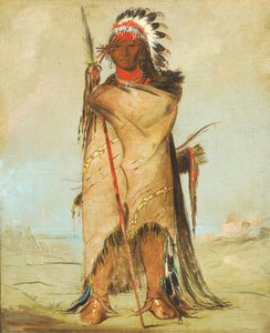 Hó-ra-tó-a, a Brave by George Catlin
