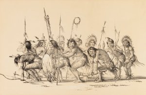 Indians in a Circle, Dancing--no. 30 by George Catlin