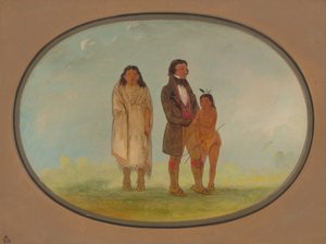 Kaskaskia Chief, His Mother, and Son, 1861-1869