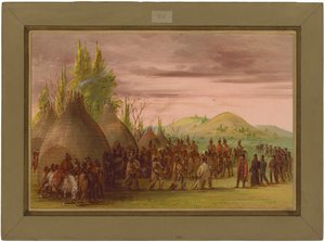 La Salle Received in the Village of the Cenis Indians, May 6, 1686 by George Catlin