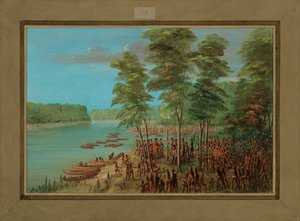 La Salle Taking Possession of the land at the Mouth of the Arkansas, March 10th 1682 by George Catlin