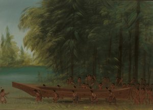 Launching a Canoe - Nayas Indians, 1855-1869