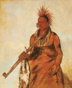 No-o-mun-nee, Walks in the Rain, a Warrior by George Catlin