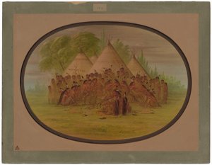 Pipe Dance - Assinneboine by George Catlin