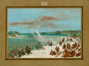 Portage Around the Falls of Niagara at Table Rock by George Catlin
