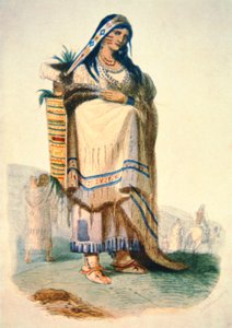 Sioux mother with baby in a cradleboard by George Catlin