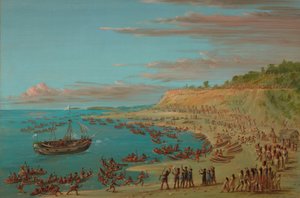 The Griffin Entering the Harbor at Mackinaw, August 27, 1679 by George Catlin