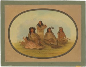 The Sioux Chief with Several Indians by George Catlin