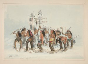 The Snow-Shoe Dance, Plate 14 from the North American Indian Portfolio by George Catlin