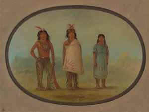 Two Chippewyan Warriors and a Woman