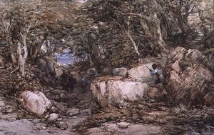 Forest Glen with Travellers Approaching an Ambuscade