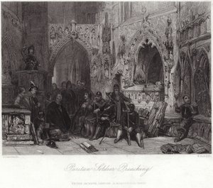 Puritan Soldier Preaching by George Cattermole