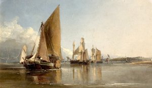 Boats Entering the Medway by George Chambers